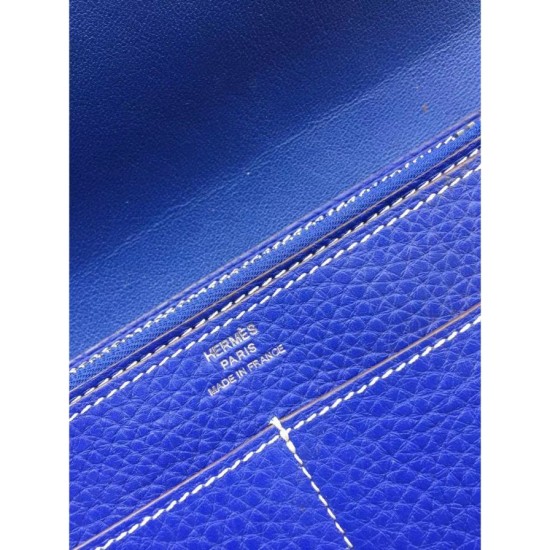 Replica Hermes Dogon Wallet In Electric Blue Leather