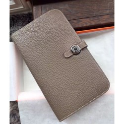 Fake Hermes Dogon Wallet In Etain Leather Replica