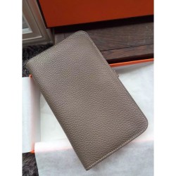 Fake Hermes Dogon Wallet In Etain Leather Replica