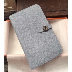 Fake Hermes Dogon Wallet In Grey Leather Replica