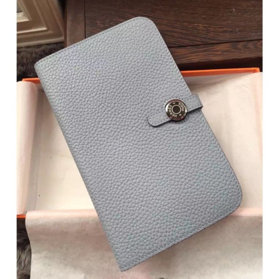 Fake Hermes Dogon Wallet In Grey Leather Replica