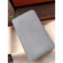 Fake Hermes Dogon Wallet In Grey Leather Replica