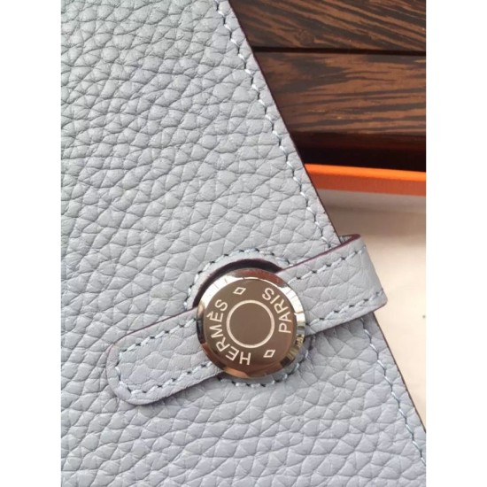 Fake Hermes Dogon Wallet In Grey Leather Replica