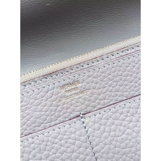 Fake Hermes Dogon Wallet In Grey Leather Replica