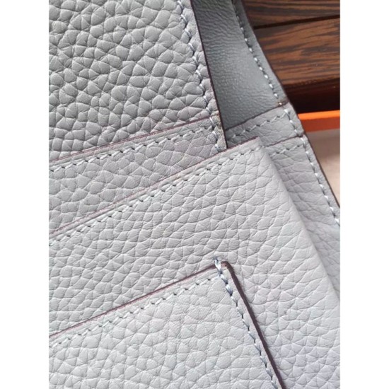 Fake Hermes Dogon Wallet In Grey Leather Replica