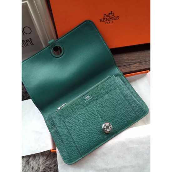 Fake Hermes Dogon Wallet In Malachite Leather Replica