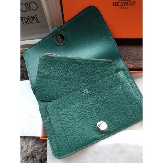 Fake Hermes Dogon Wallet In Malachite Leather Replica