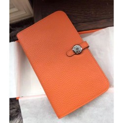 Replica Hermes Dogon Wallet In Orange Leather