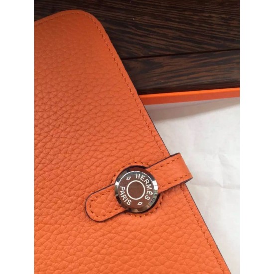 Replica Hermes Dogon Wallet In Orange Leather