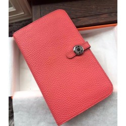 Replica Hermes Dogon Wallet In Rose Jaipur Leather