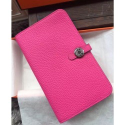 Replica Hermes Dogon Wallet In Rose Tyrien Leather