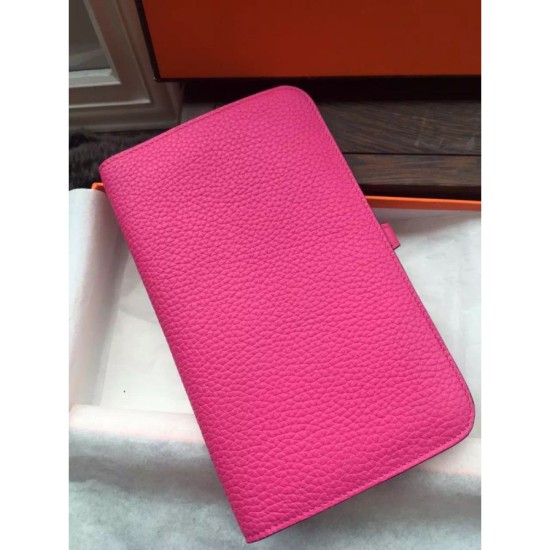 Replica Hermes Dogon Wallet In Rose Tyrien Leather