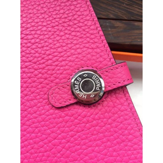 Replica Hermes Dogon Wallet In Rose Tyrien Leather