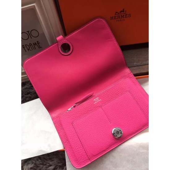 Replica Hermes Dogon Wallet In Rose Tyrien Leather