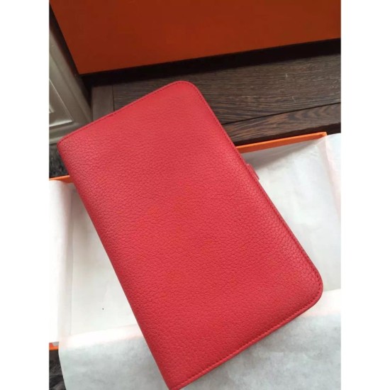 Replica Hermes Dogon Wallet In Vermillion Leather