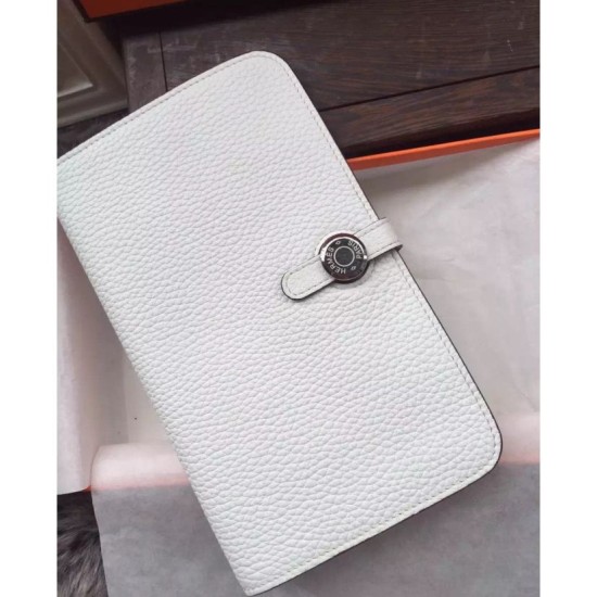 Replica Hermes Dogon Wallet In White Leather