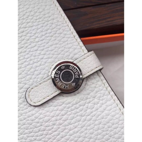 Replica Hermes Dogon Wallet In White Leather