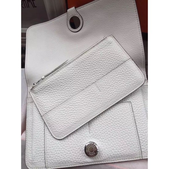 Replica Hermes Dogon Wallet In White Leather