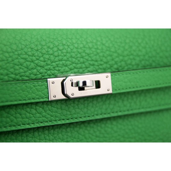 Replica Hermes Kelly Longue Wallet In Bamboo Clemence Leather