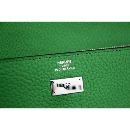 Replica Hermes Kelly Longue Wallet In Bamboo Clemence Leather