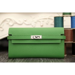 Replica Hermes Kelly Longue Wallet In Bamboo Epsom Leather