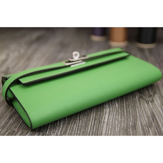 Replica Hermes Kelly Longue Wallet In Bamboo Epsom Leather
