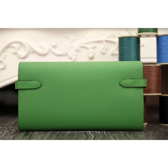 Replica Hermes Kelly Longue Wallet In Bamboo Epsom Leather