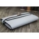 Replica Hermes Kelly Longue Wallet In Blue Lin Clemence Leather