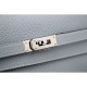 Replica Hermes Kelly Longue Wallet In Blue Lin Clemence Leather