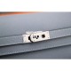Fake Hermes Kelly Longue Wallet In Blue Lin Epsom Leather Replica