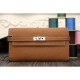 Fake Hermes Kelly Longue Wallet In Brown Clemence Leather Replica