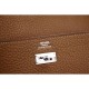 Fake Hermes Kelly Longue Wallet In Brown Clemence Leather Replica