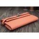 Replica Hermes Kelly Longue Wallet In Crevette Clemence Leather