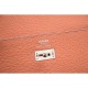 Replica Hermes Kelly Longue Wallet In Crevette Clemence Leather