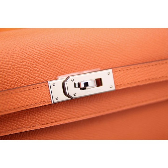 Fake Hermes Kelly Longue Wallet In Crevette Epsom Leather Replica