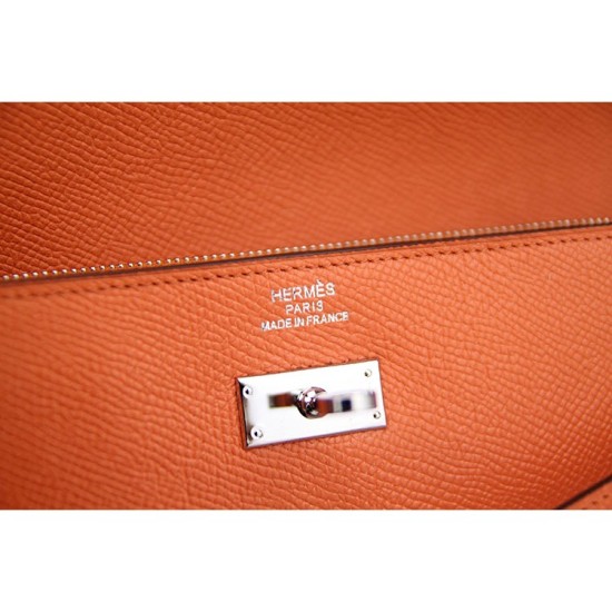 Fake Hermes Kelly Longue Wallet In Crevette Epsom Leather Replica