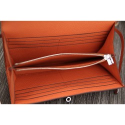 Fake Hermes Kelly Longue Wallet In Crevette Epsom Leather Replica