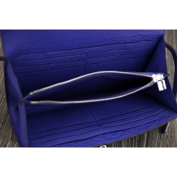 Replica Hermes Kelly Longue Wallet In Electric Blue Clemence Leather