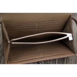Replica Hermes Kelly Longue Wallet In Etoupe Clemence Leather