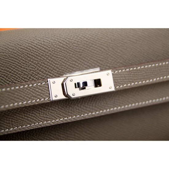 Replica Hermes Kelly Longue Wallet In Etoupe Epsom Leather