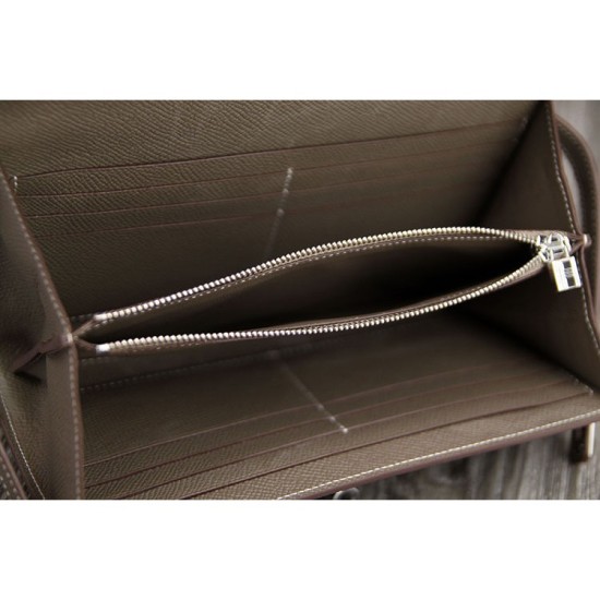 Replica Hermes Kelly Longue Wallet In Etoupe Epsom Leather