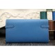Replica Hermes Kelly Longue Wallet In Jean Blue Epsom Leather