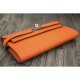 Replica Hermes Kelly Longue Wallet In Orange Clemence Leather