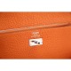 Replica Hermes Kelly Longue Wallet In Orange Clemence Leather