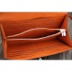 Replica Hermes Kelly Longue Wallet In Orange Clemence Leather
