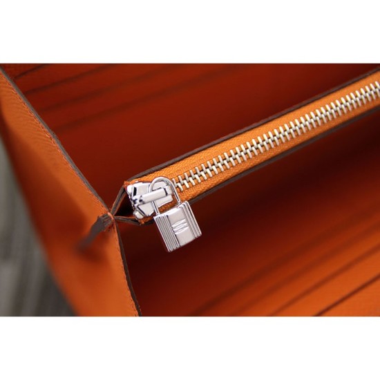 Replica Hermes Kelly Longue Wallet In Orange Epsom Leather