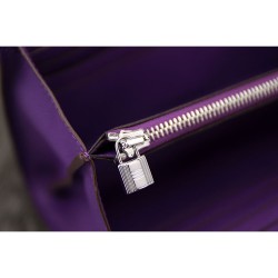 Replica Hermes Kelly Longue Wallet In Purple Epsom Leather