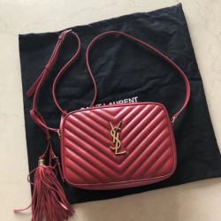 Fake YSL Saint Laurent Monogram Lou Lou Camera Bag Red Replica