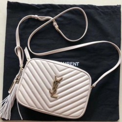 Fake YSL Saint Laurent Monogram Lou Lou Camera Bag White Replica