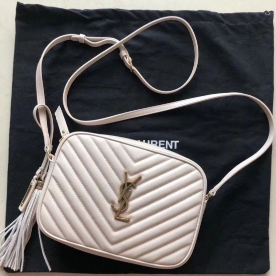 Fake YSL Saint Laurent Monogram Lou Lou Camera Bag White Replica